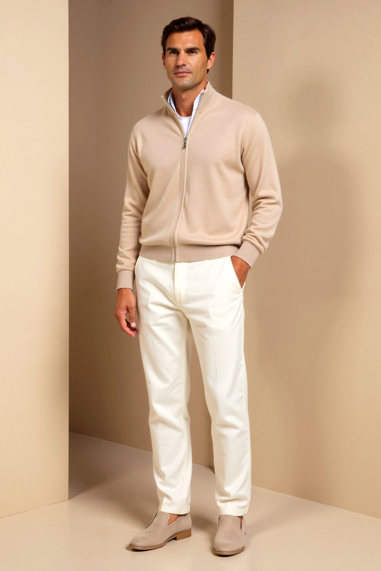 Cardigan – Knit Blend with Slim Fit and Smooth Layering Look