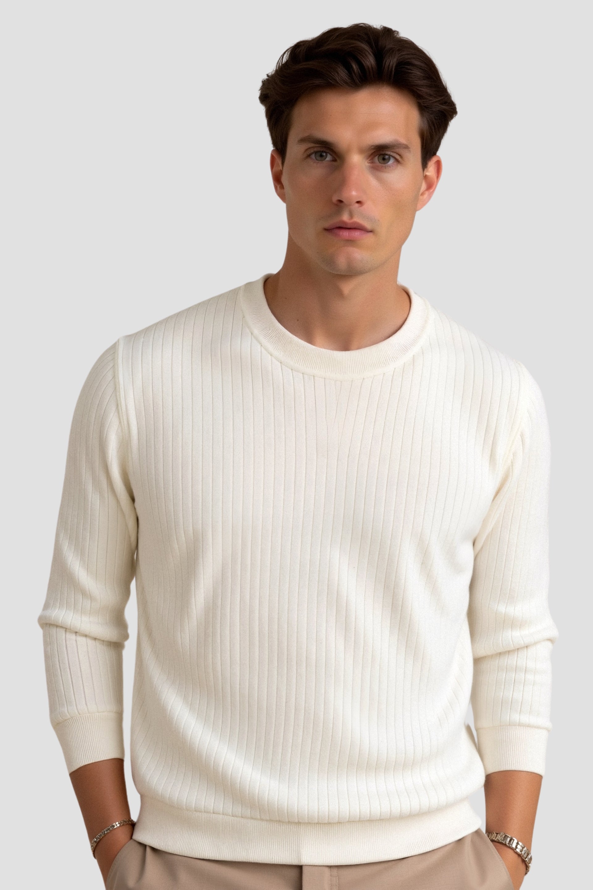 Ribbed Knit Sweater – Perfectly Shaped Long-Sleeve Fit