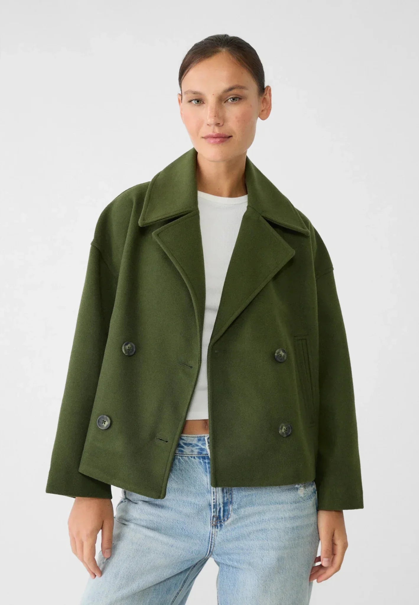 Short Double-Breasted Jacket Chic Outerwear