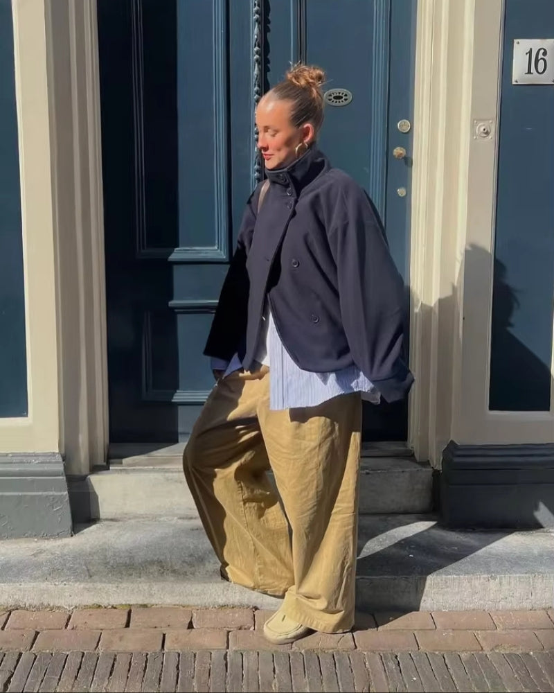 Luxe Double-Breasted Short Coat