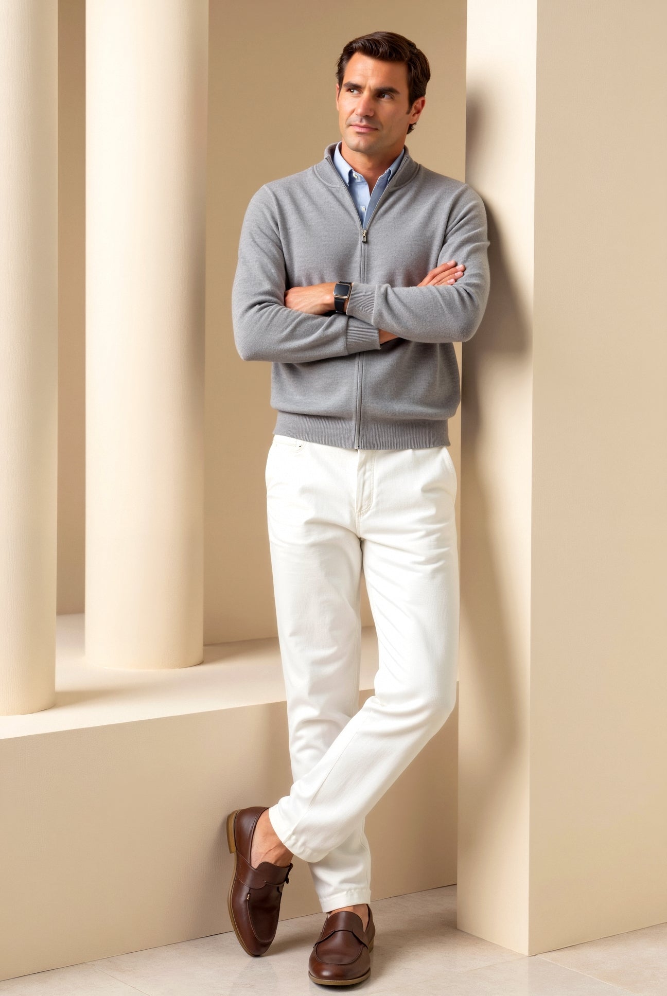Cardigan – Knit Blend with Slim Fit and Smooth Layering Look