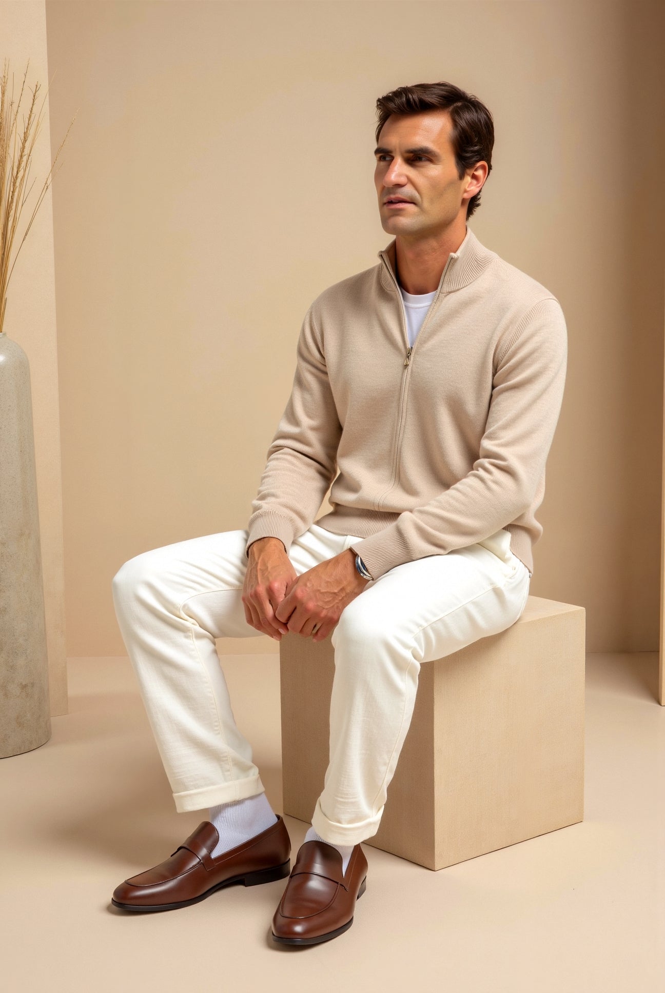 Cardigan – Knit Blend with Slim Fit and Smooth Layering Look