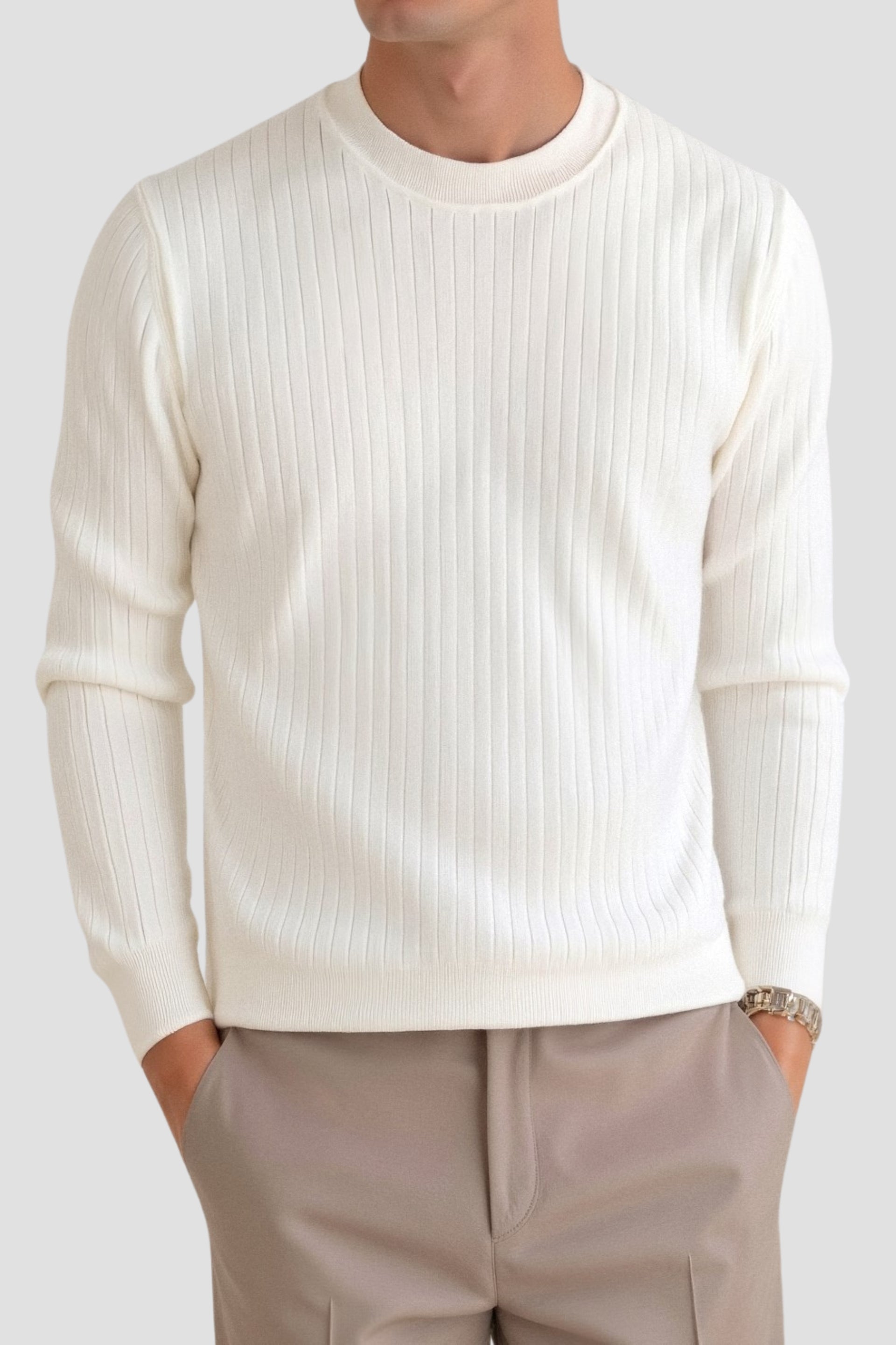 Ribbed Knit Sweater – Perfectly Shaped Long-Sleeve Fit