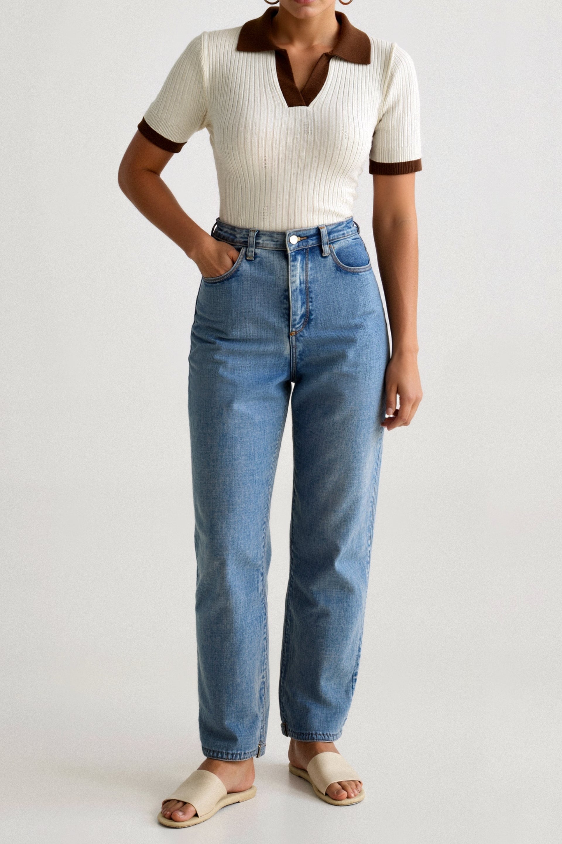 Polo Shirt – Open Collar and Lightweight, Breathable Semi-Sheer Fabric