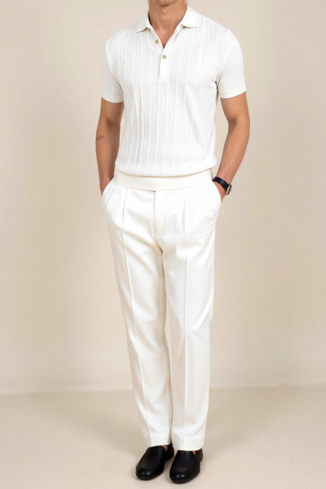 Milan | Polo with Vertical Stripe and Refined Appearance