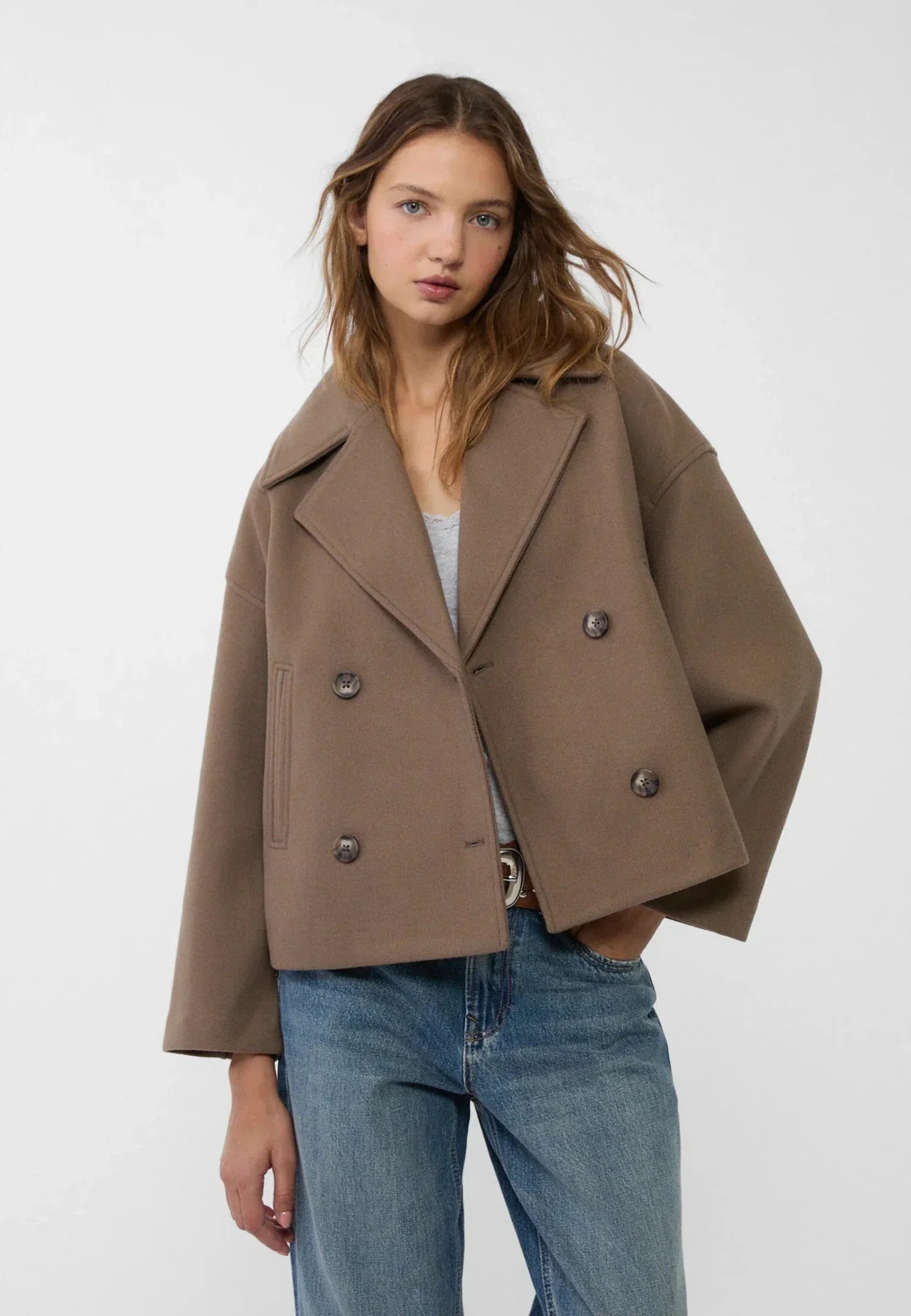 Short Double-Breasted Jacket Chic Outerwear