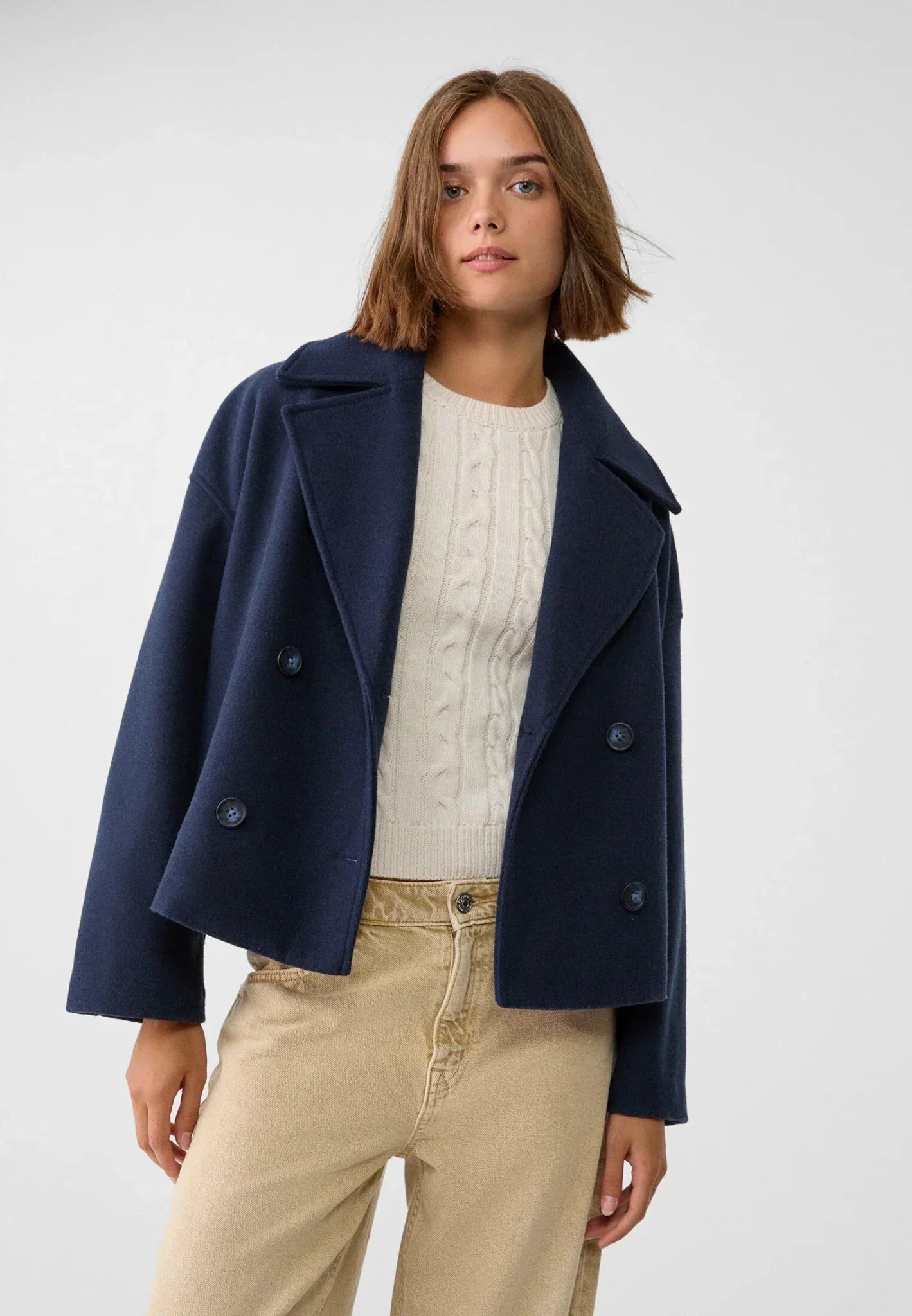 Short Double-Breasted Jacket Chic Outerwear